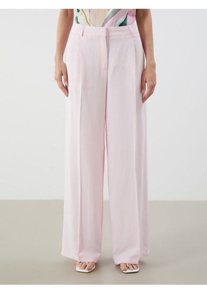 Yeni Sezon Loose Fit Keten Karisimli Kadin Pantolon - S5QY61Z8 fiyatları