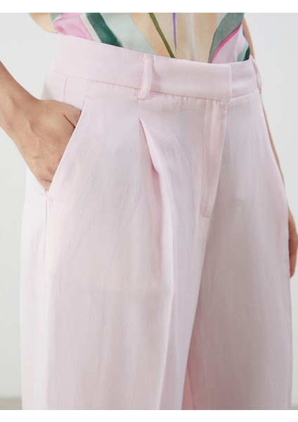 Yeni Sezon Loose Fit Keten Karisimli Kadin Pantolon - S5QY61Z8 modelleri