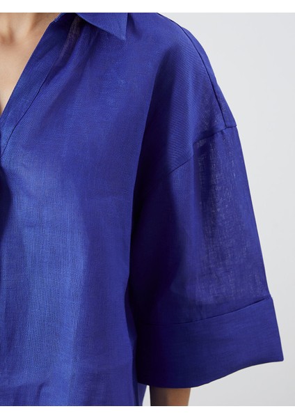 Yeni Sezon Oversize 0 Keten Kadin Gomlek - S5QJ57Z8 modelleri