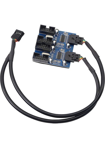 Anakart USB 9 Pin Hub Erkek 1-2/4 Dişi USB 2.0 Splitter Uzatma Kablosu