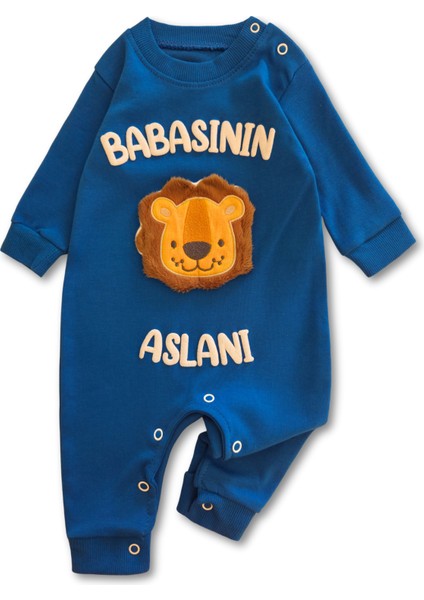 %100 Pamuklu Babasının Aslanı Yazılı Bebek Tulumu modelleri