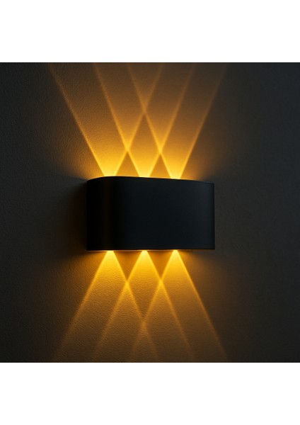 Led Duvar Aplik Metal Siyah Kasa Iki Yönlü 6X1W 3000K Ack