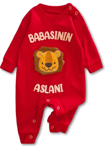 %100 Pamuklu Babasının Aslanı Yazılı Bebek Tulumu fiyatları