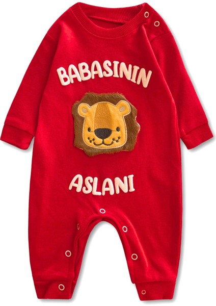 %100 Pamuklu Babasının Aslanı Yazılı Bebek Tulumu modelleri