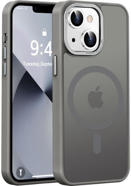 iPhone 14 Plus Uyumlu Kamera Korumalı Magsafe Wireless Şarj Özellikli Mat Silikon Kılıf