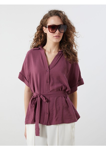 Yeni Sezon Gomlek Yaka Oversize Kusakli Bluz - S5PL34Z8