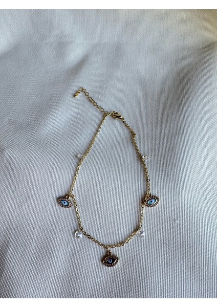 Göz Charmlı Taş Sallantılı Halhal Gold Renk fiyatları