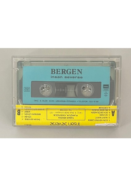 Bergen Insan Severse Kaset (Orijinal 1985 Dönem Kağıt Baskı)