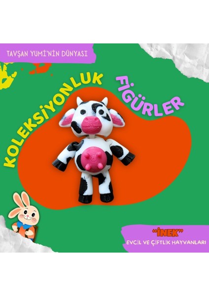 Evcil ve Çiftlik Hayvanları Koleksiyonu - 4 Parça Hareketli Eğlenceli Oyuncaklar ve Bilgilendirici Kartlar- Köpek, Kedi, Tavşan, İnek indirimleri