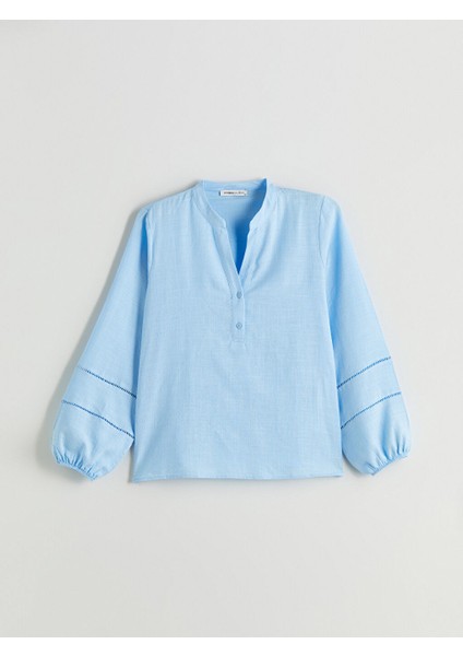 Yeni Sezon Kacik Yaka Oversize Bluz - S5QY39Z8 indirimleri