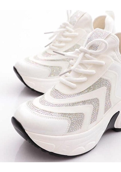 Guja 25Y300-9 Kadın Gizli Dolgulu Yüksek Taban Taşlı Sneaker Spor Ayakkabı modelleri