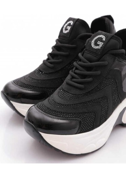 Guja 25Y300-9 Kadın Gizli Dolgulu Yüksek Taban Taşlı Sneaker Spor Ayakkabı modelleri