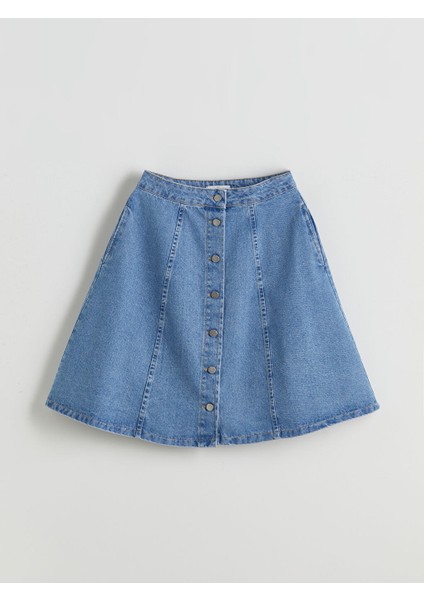 Yeni Sezon Standart Fit Kadin Jean Etek - S5QU87Z8 indirimleri