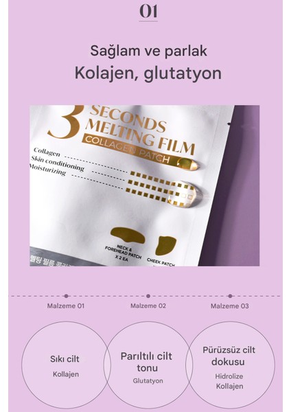 3 Saniyede Eriyen Kolajen Patch 1 Adet indirimleri