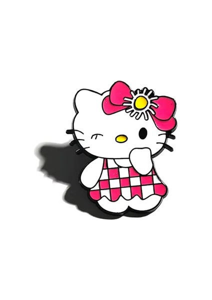 Anime Pembe Sevimli Hello Kitty Metal Rozeti Broş Karikatür Kedi Kedi Figürü Brooch Yaka Pimi Kız Için Kawaii Mücevher Aksesuarları Renk: Hello Kitty3 (Yurt Dışından)