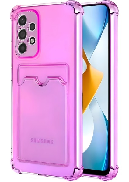 Samsung Galaxy A32 Uyumlu Kamera Korumalı Kartlıklı Köşeleri Airbag Tasarımlı Darbe Önleyici Şeffaf Silikon Kılıf