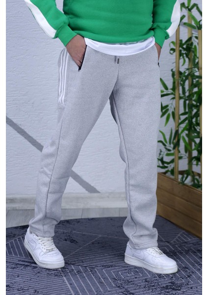 Kışlık 3 Iplik Içi Şardonlu Erkek Eşofman Altı Parçalı Düz Paça