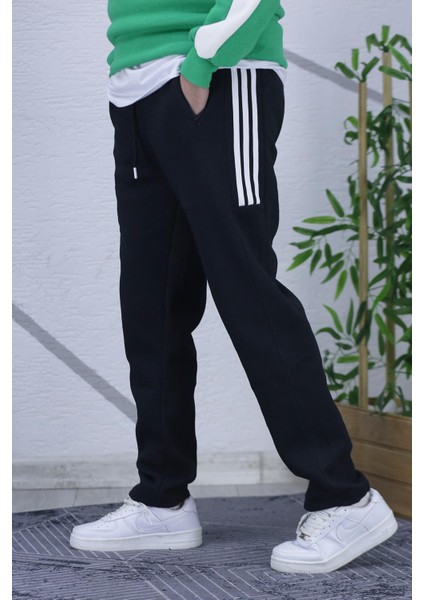 Kışlık 3 Iplik Içi Şardonlu Erkek Eşofman Altı Parçalı Düz Paça