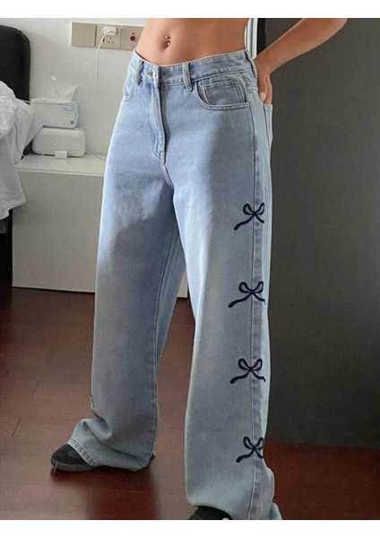 2434 Nakış Kurdele Kot Pantolon fırsatları