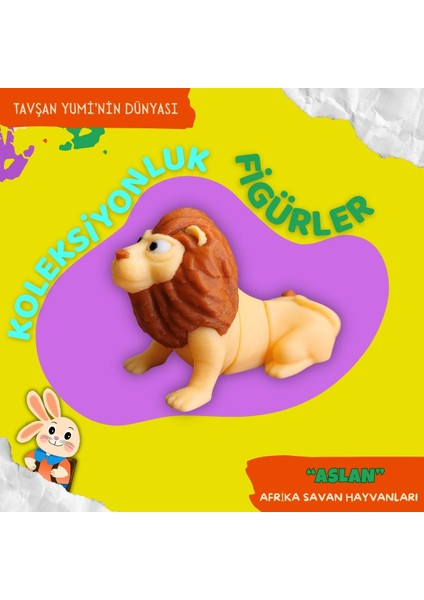 Afrika Savan Hayvanları - 4 Parça Hareketli Eğlenceli Oyuncaklar -Zürafa, Gergedan, Fil, Aslan - Anahtarlık, Çanta Aksesuarı, Oyuncak indirimleri