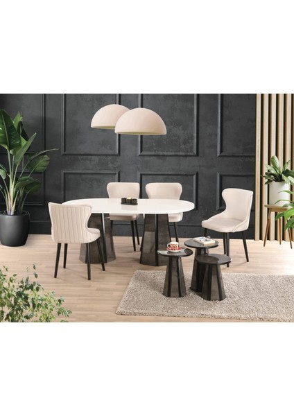Beyaz Highgloss Piramit Ayak 90*160 Pota Sabit Masa