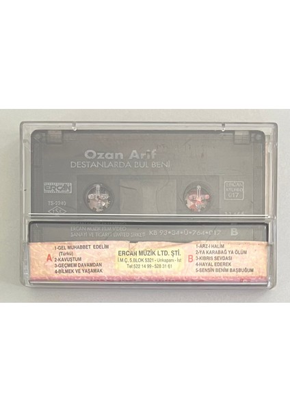Ozan Arif Destanlarda Bul Beni Kaset (Orijinal Dönem Baskı Kaset)