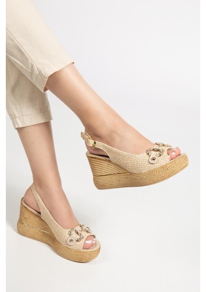 Suins Twine Model Kadın Taşlı Platform Sandalet fiyatları