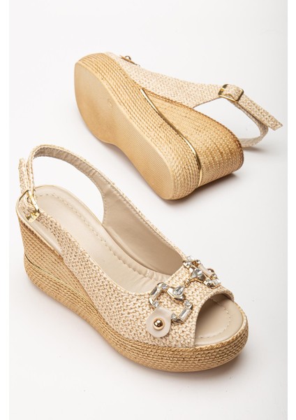 Suins Twine Model Kadın Taşlı Platform Sandalet modelleri