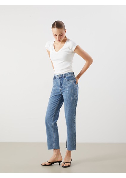 Yeni Sezon Straight Fit Kadin Jean Pantolon - S5RE20Z8