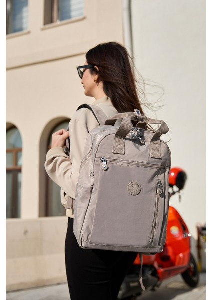Unisex Suya Dayanıklı Krinkıl Kumaş Çok Gözlü Vizon Laptop Okul ve Sırt Çantası fiyatları