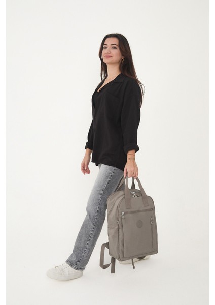 Unisex Suya Dayanıklı Krinkıl Kumaş Çok Gözlü Vizon Laptop Okul ve Sırt Çantası modelleri