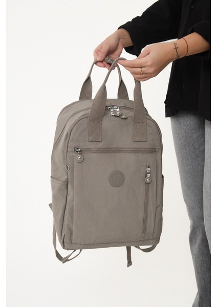 Unisex Suya Dayanıklı Krinkıl Kumaş Çok Gözlü Vizon Laptop Okul ve Sırt Çantası fırsatları