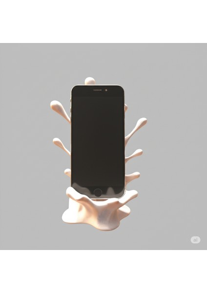 3D Şeklinde Mermer Desenli Masaüstü Telefon Tutucu