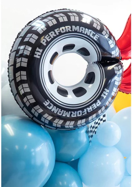 Yarış Araba Tekerlek Içi Boş Model Folyo Balon