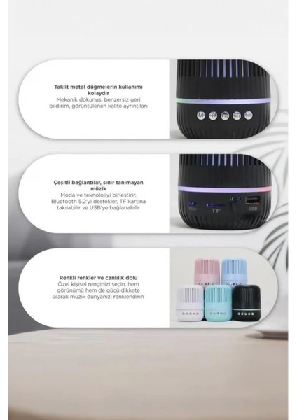 Everton RT-321 Siyah Kablosuz Taşınabilir Rgb Işıklı Bluetooth Hoparlör Speaker