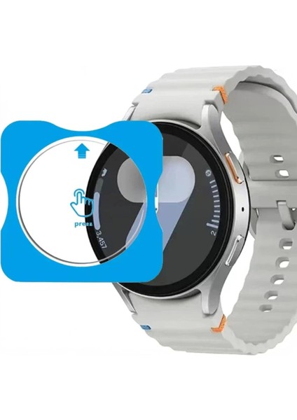 Samsung Galaxy Watch 7 44MM Uyumlu Kolay Kurulum Aparatlı Temperli Cam Ekran Koruyucu