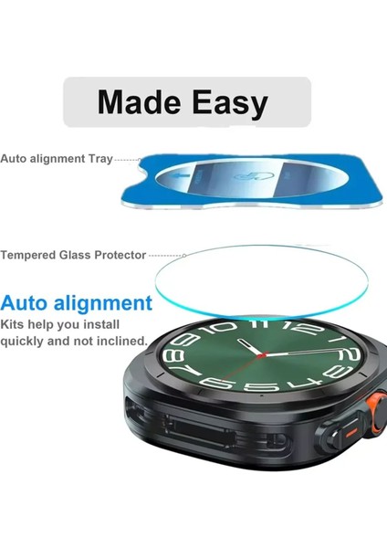Samsung Galaxy Watch 7 44MM Uyumlu Kolay Kurulum Aparatlı Temperli Cam Ekran Koruyucu modelleri