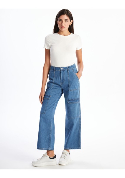 Yeni Sezon Wideleg Kadin Kargo Jean Pantolon - S5HI92Z8