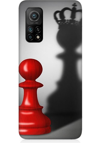 Xiaomi Mi 10T Pro Uyumlu Piyonun Taçlı Hayali Desenli Silikon Kılıf