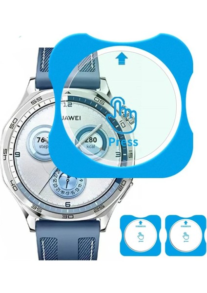 Huawei Watch Gt5 Pro 42MM Uyumlu Kolay Kurulum Aparatlı Temperli Cam Ekran Koruyucu