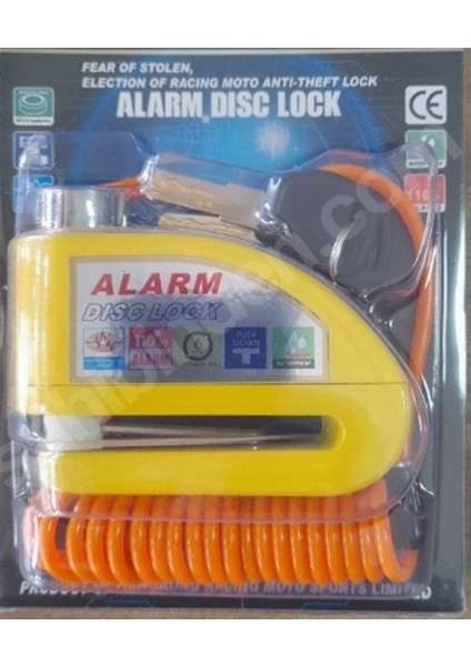 Motosiklet Alarmlı 7mm Disk Kilidi 110db Yüksek Sesli ve Hatırlatma Kablolu
