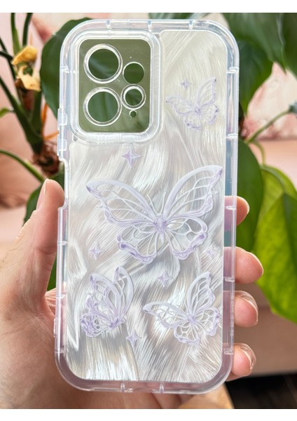 Xiaomi Redmi Note 12 4g Kılıf Parlak Hologramlı Kelebek Desenli Darbe Emici Kamera Korumalı Renkli Silikon fiyatları