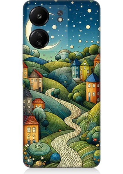 Xiaomi Redmi 13C Uyumlu Yıldızlı Tepede Masal Desenli Silikon Kılıf