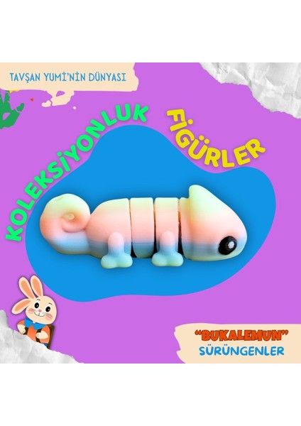 Sürüngenler Koleksiyonu - 4 Parça Hareketli Eğlenceli Oyuncaklarve Bilgilendirici Kartlar- Yılan- Komodo Ejderi -Bukalemun - Geko - indirimleri