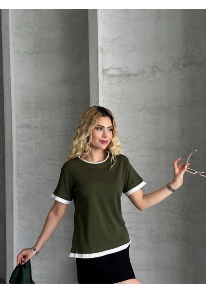 Kadın Çift Renkli T-Shirt