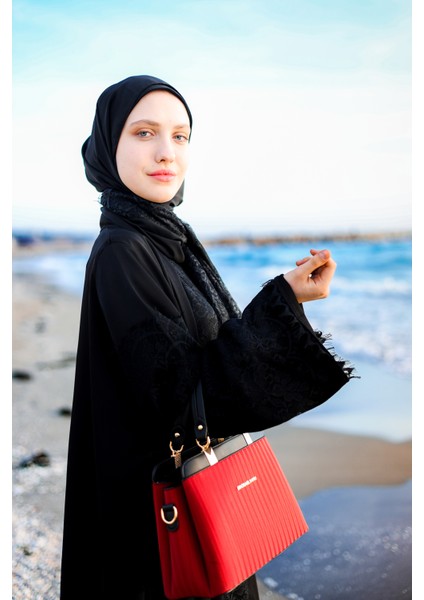 Siyah Dantelli Abaya Ferace indirimleri