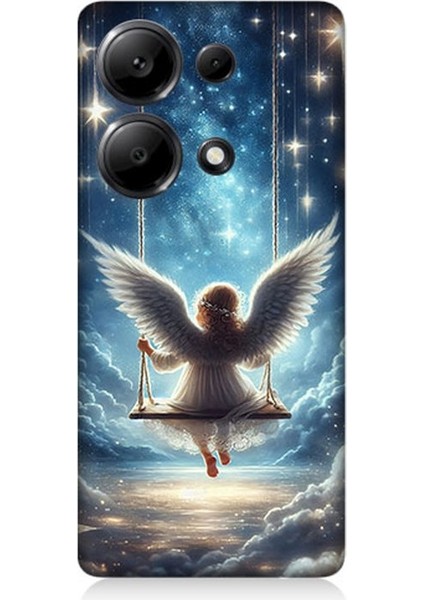 Xiaomi Redmi Note 13 Pro 4g Uyumlu Yıldızlarla Salıncakta Melek Desenli Silikon Kılıf