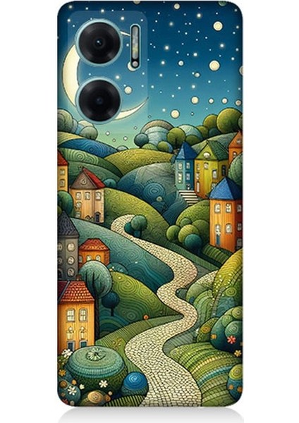 Xiaomi Redmi Note 11E Uyumlu Yıldızlı Tepede Masal Desenli Silikon Kılıf