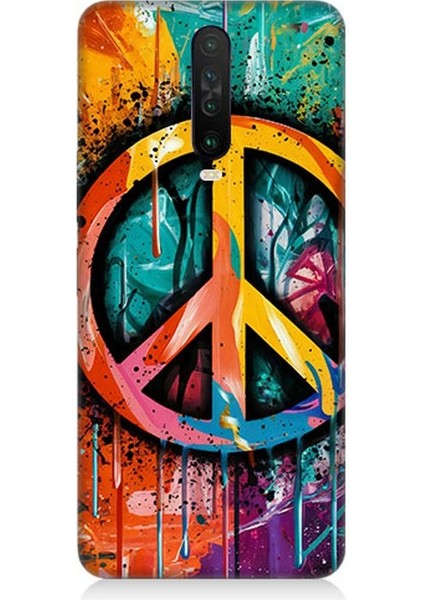 Xiaomi Redmi K30 Uyumlu Renkli Barış Işareti Desenli Silikon Kılıf