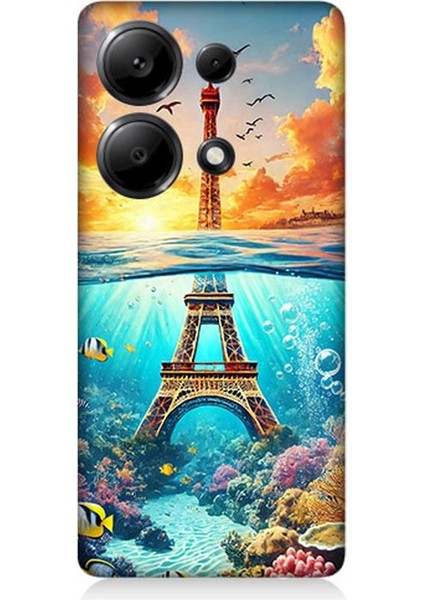 Xiaomi Redmi Note 13 Pro 4g Uyumlu Denizaltında Eyfel Hayali Desenli Silikon Kılıf